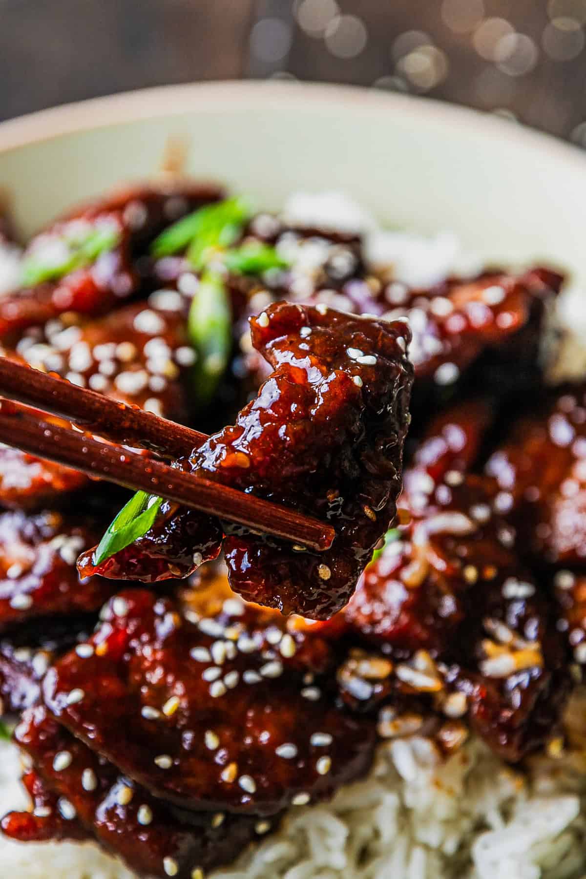 Easy Sticky Crispy Mongolian Beef